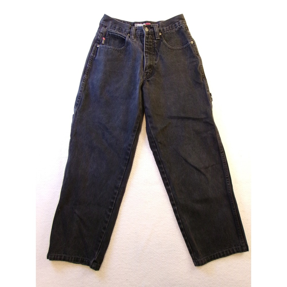 Southpole Carpenter Jeans Faded Black Denim Wide Leg Y2K Baggy Pants Size 14